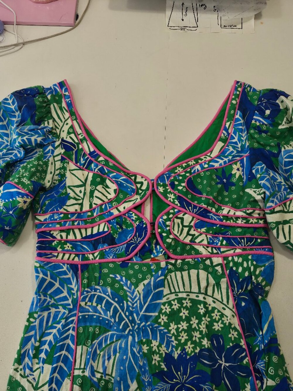 Farm Rio Jungle Panther Puff-Sleeve Cutout Dress Size XL